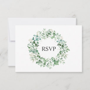 Cartão RSVP de Casamento Eucalyptus Elegante