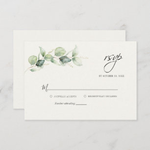 Cartão RSVP de Casamento Eucalyptus Greenery
