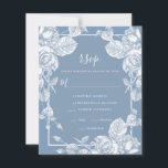 Cartão RSVP de Casamento Floral Azul Dusty<br><div class="desc">Este Elegante Cartão de Gabinete RSVP de Casamento Floral Azul Dusty 4.5 x 5.6 é elegante, moderno, chique e encantador - coordena-se perfeitamente com o Convite à Recepção de casamento Azul Dusty Budget. A sua combinação requintada de rosas azuis graciosos e poeirentos e verde sábia é fluida, delicada e bela....</div>