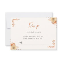 Cartão RSVP de Casamento Floral Boho Chic