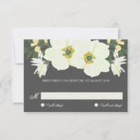 Cartão RSVP de Casamento Floral de Anemones Bonito