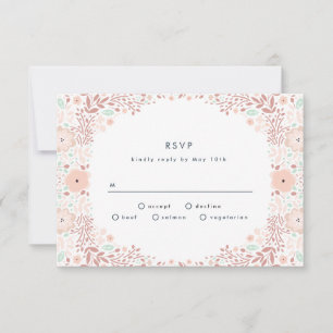 Cartão RSVP de Casamento Floral de Whirlwind