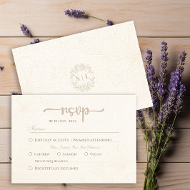 Cartão RSVP de Casamento Floral Elegante Minimalis