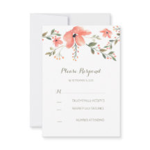 cartão RSVP de casamento floral romântico