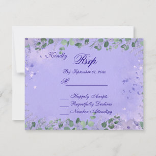 Cartão RSVP de Casamento Floral Romântico Roxântic