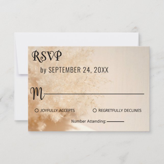 Cartão RSVP de Casamento floral Rústico Rústico Rú (Frente)