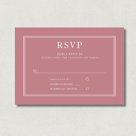 Cartão RSVP de Casamento Formal Rosa Elegante