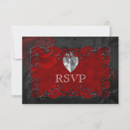 Cartão RSVP de Casamento Gótico Elegante de hallow