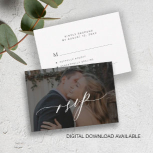 Cartão RSVP de casamento imprimível para script el