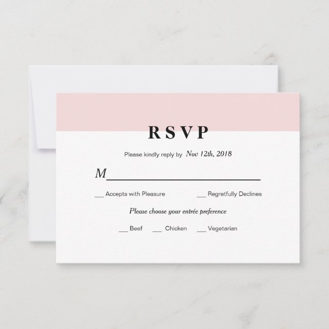 Cartão RSVP de Casamento Inicial Moderno (Frente)