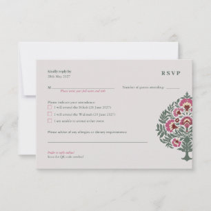 Cartão RSVP de Casamento Islâmico - Maçal de Cinza