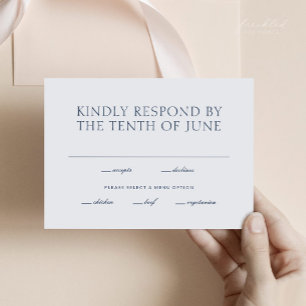 Cartão RSVP de Casamento Minimalista com Opções de