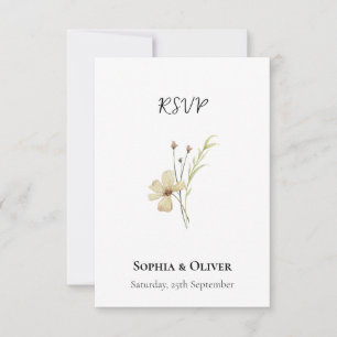 Cartão RSVP de Casamento Minimalista de Flor Român