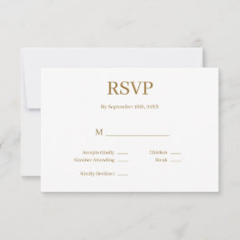 Cartão RSVP de Casamento Minimalista Moderno