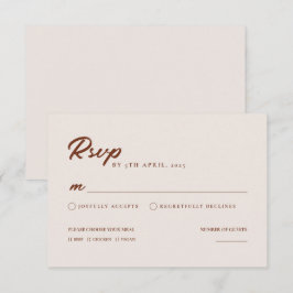 Cartão RSVP de Casamento Minimalista Moderno Boho 