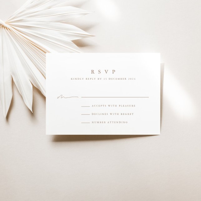 Cartão RSVP de Casamento Minimalista Simples Moder (Criador carregado)