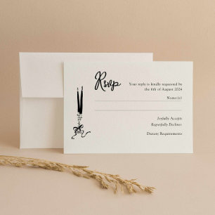 Cartão RSVP de Casamento Moderno