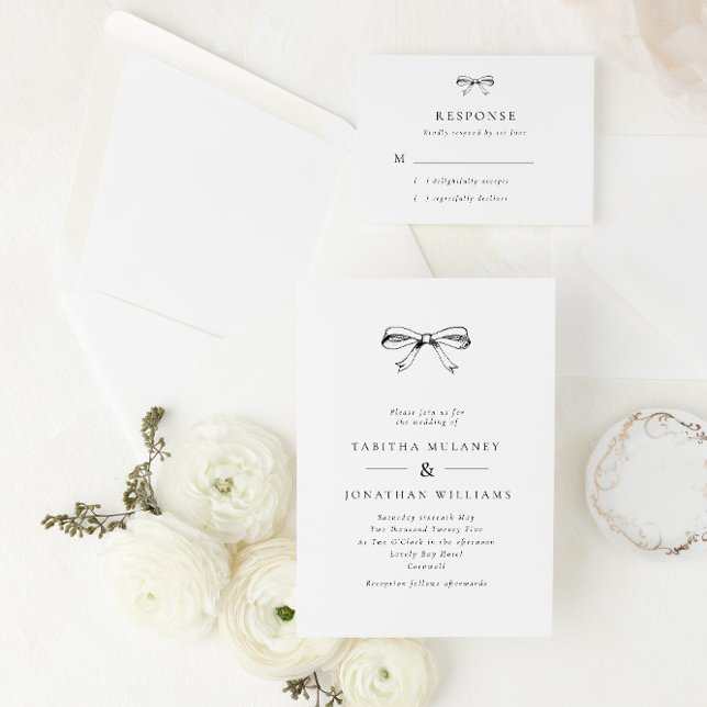 Cartão RSVP de Casamento Negra Clássico do Arco Vi (Criador carregado)