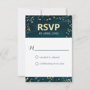 Cartão RSVP de Casamento noturno Starry