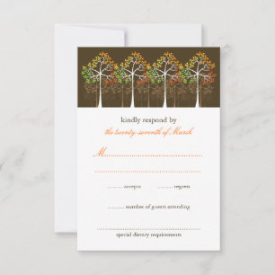 Cartão RSVP de Casamento outono Russo da Floresta 