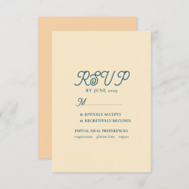 Cartão RSVP de Casamento Peach Fuzz