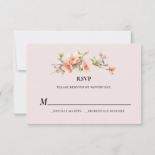 Cartão RSVP de Casamento Peach Summer