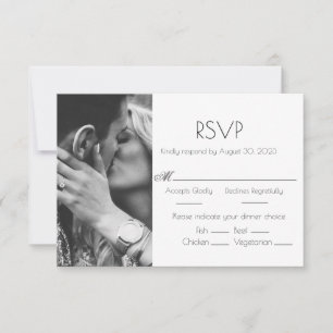 Cartão RSVP de Casamento Personalizado de Foto