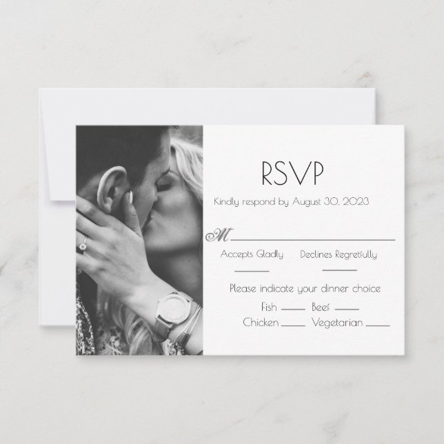 Cartão RSVP de Casamento Personalizado de Foto (Frente)