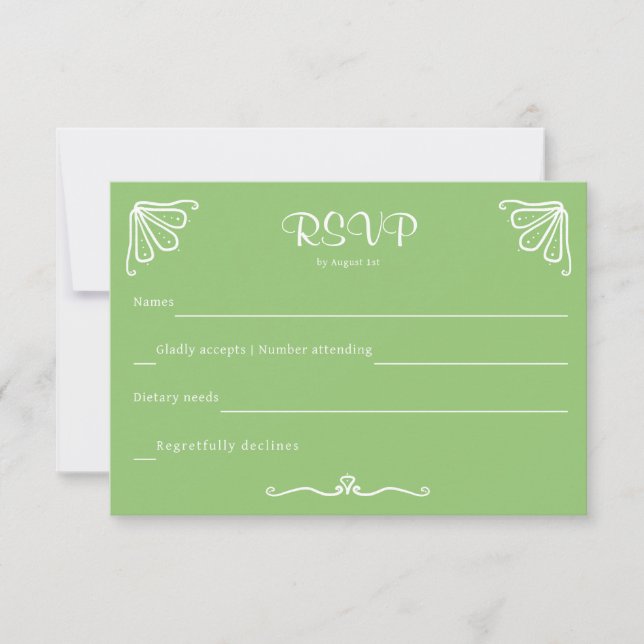 Cartão RSVP de Casamento Personalizado Tuberose (Frente)
