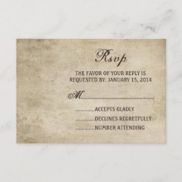 Cartão RSVP de Casamento Plástico de Elegância Vin