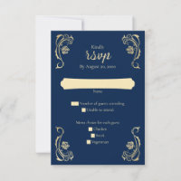 Cartão RSVP de Casamento Real de Rosas Real Mediev
