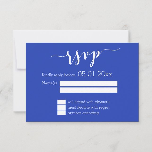 Cartão RSVP de Casamento Real Real Simples (Frente)