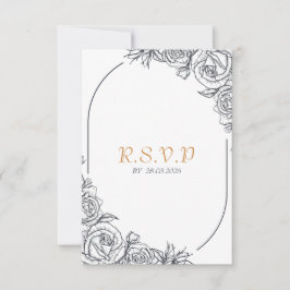 Cartão RSVP de Casamento Regal