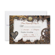 Cartão RSVP de Casamento Renascentista Steampunk