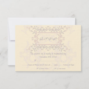 Cartão RSVP de Casamento Roxo Elegante
