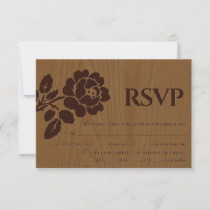 Cartão RSVP de casamento ruidoso com rosa embosca