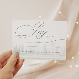 Cartão RSVP de Casamento Russo da Caligrafia Elega