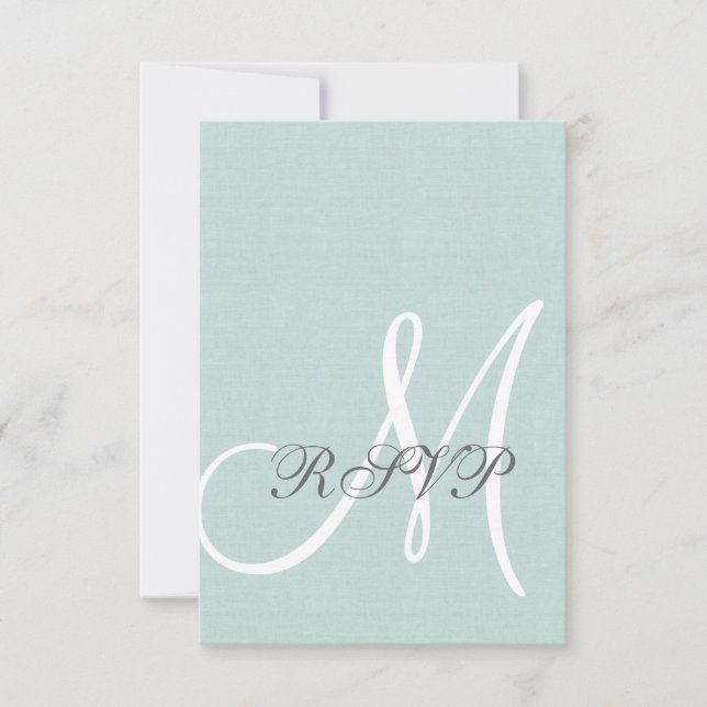 Cartão RSVP de Casamento Russo de Linen Verde (Frente)