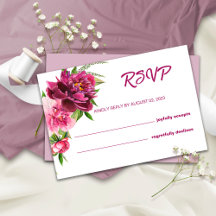 Cartão RSVP de Casamento Russo de Peões Rosa-Vidro