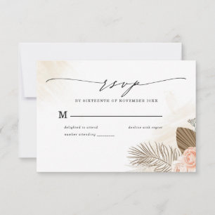 Cartão RSVP de Casamento Rustic Boho Floral Terrac