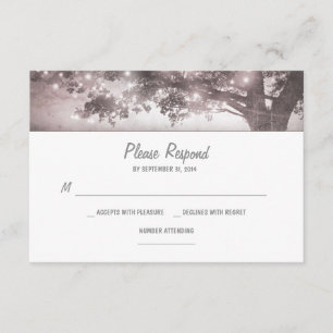cartão RSVP de casamento rústico das árvores de co