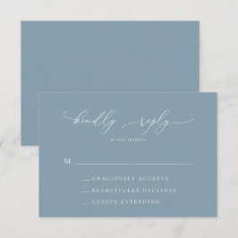 Cartão RSVP de Casamento Simples Elegante 1 Dusty