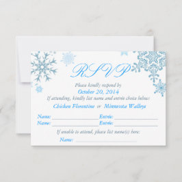 Cartão RSVP de Casamento Snowflake (Malibu Silver)