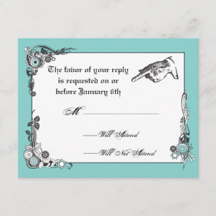 Cartão RSVP de Casamento Steampunk Victorian Steam