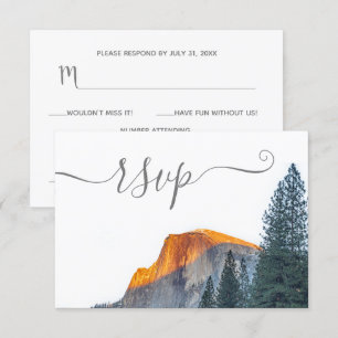 Cartão RSVP de Casamento Sunset Half Dome Yosemite