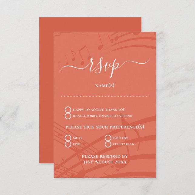 Cartão RSVP de Casamento Terracotta Elegante (Frente/Verso)