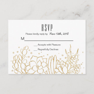 Cartão RSVP de Casamento Terrarium Suculente