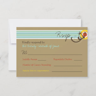 Cartão RSVP de Casamento Tropical de Praia de Summ