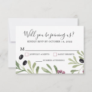 Cartão RSVP de Casamento Tuscano Italiano