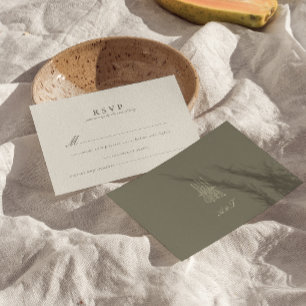 Cartão RSVP de Casamento Verde de Stripe Whimsical